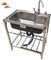 Lavello Cucina 1 Vasca,Lavatoio in Acciaio Inox 304,Lavandino Commerciale Professionale con Rubinetto,Staffa,Lavabo da Esterno a Libera Installazione,per Lavanderia Cortile Garage (Size : 70x46x75cm/