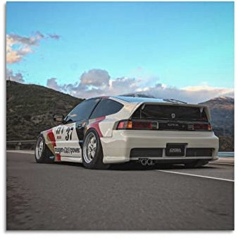 CRX Rennauto-Poster Sportauto, dekoratives Gemälde, Leinwand, Wand- und Kunstbild, Familien-Schlafzimmer-Dekoration, 40 x 40 cm