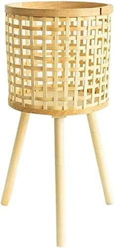 Support Plantes Interieur Panier En Osier Pour L'intérieur Et L'extérieur Cache-pots Avec Pieds En Bois,Pot De Fleurs,Support De Plantes,Présentoir Décoratif Pour La Maison,Le Patio, Le Jardin ( Color