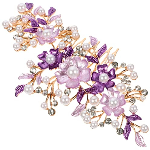 Kichvoe Fermagli per capelli da donna, da sposa, da sposa, per damigella d'onore, per damigella d'onore, da sposa, per donne e ragazze (viola)
