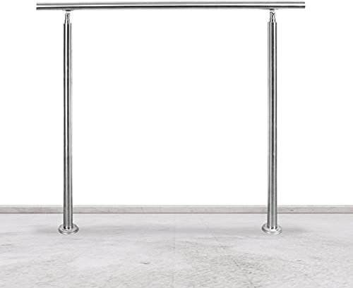Tubiaz Barandilla de acero inoxidable, pasamanos para escaleras, sin travesaños, barandilla de entrada para balcón, escaleras, interior y exterior (180 cm)