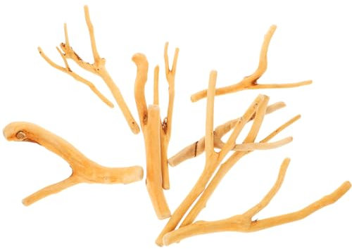VOSAREA Wood Log Sticks for Craft Curly Willow Branches Y Shaped Dry Twigs Tree Branch Plant Sticks Vintage Vines Stems for Vase Filler Wedding Decor Candle Holder Photo Props