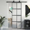 Festnight Puerta Corredera de Vidrio Templado y Aluminio, Puerta Corredera Interior Moderna, Puerta Corredera de Granero, Puerta Corredera Silencioso, Negro 76x205 cm Type 7