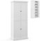 COSTWAY 184cm Tall Kitchen Cupboard, 6 Tiers Buffet Pantry Storage Cabinet with 4 Doors, Adjustable Shelves & Anti-tipping Device, Freestanding Sideboard Organizer for Dining Room (4 Doors, White)
