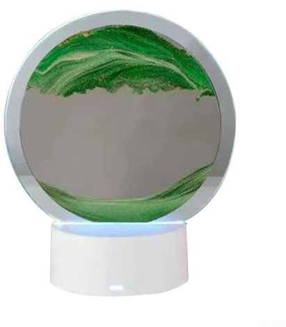 3D-Tischlampe, bewegliche Sandkunst-Tischlampe, Farbwechsel-Fernbedienung, Treibsand-Lampe, Tiefsee-Sandlandschaft, Sandmalerei, Nachtlicht, Heim-Desktop-Dekoration (grün)