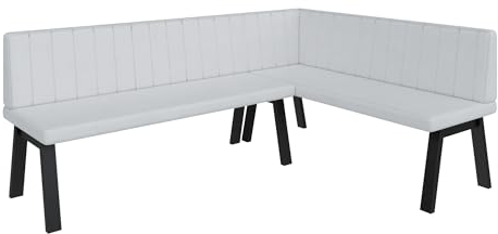 FURNISTAR Eckbank Akiko Metal A - Eckbankgruppe für Ihrem Esszimmer, Küche modern, Sitzecke, Essecke. Perfekt für Küche, Büro und Rezeption. Solide und Starke Verarbeitung. (196x142-Rechts-Soft17)