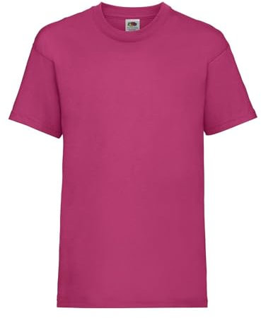 Camiseta Kids Valueweight T. Camiseta de niño Manga Corta 100% algodón - 1 Camiseta Mod. FRU 61-033-0, Color Fucsia, 116 cm