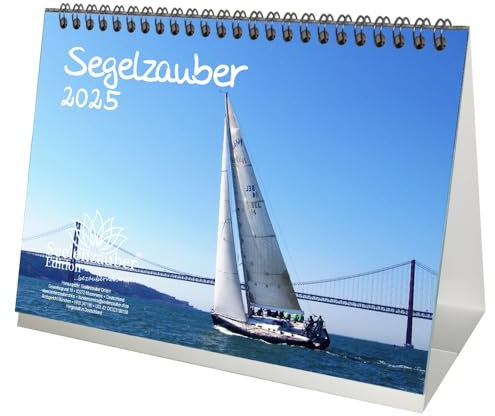 Segelzauber DIN A5 Tischkalender für 2025 Segeln Segelschiffe und Meer - Seelenzauber