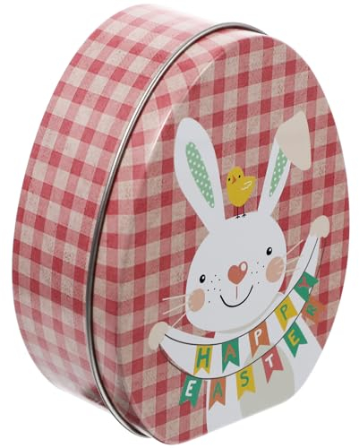PRETYZOOM Metall-Keksdosen Ostern-Bonbondose Aus Weißblech Eiförmige Keksdose Küchen-Aufbewahrungsbehälter Leere Blechdose Für Frühling Ostern Feiertage Partyzubehör