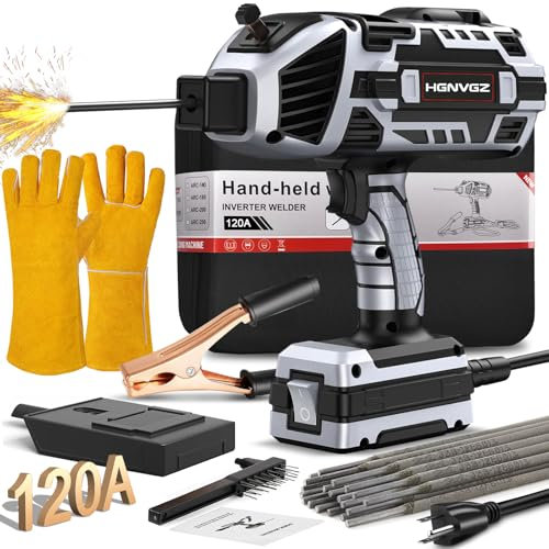 Máquina de soldar de mano, soldador portátil de 20 a 140 A, 110 V, 20 varillas, máquina soldadora de mano IGBT con pistola de soldadura ARC antiadherente de fuerza de arco caliente, 6 ajustes de