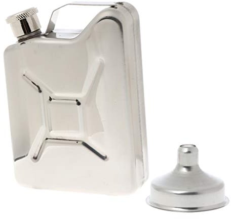 Saiyana Jerrican en acier inoxydable de 150 ml - Flasque de poche pour liqueur ou whisky - Repose-pieds pour homme