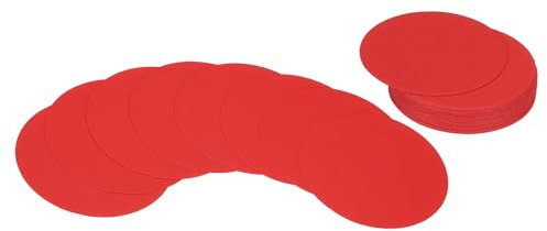 PATIKIL 25 Stück Moderationskarten Karteikarten Kreis-Karton, 5 cm runde Ausschnitt-Papierdicke Karton-Untersetzer für DIY-Bastelprojekte Klassenzimmer-Pinnwand-Dekoration, Rot