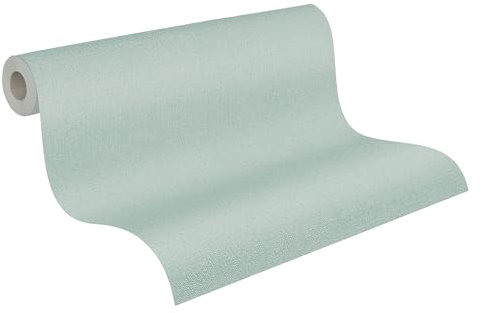 A.S. Création Pure Elegance papier peint intissé avec structure Mousse 0,53 x 10,05 m - vert clair - papier peint uni avec structure - Made in Germany - 363797