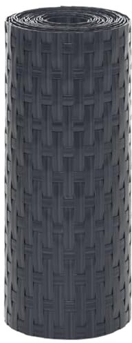 vidaXL Balkon Sichtschutz 10 STK., Balkonbespannung Rattan-Optik, Sonnenschutz Windschutz für Terrasse Garten, Balkonverkleidung Balkonabdeckung, Anthrazit 255x19cm Poly Rattan