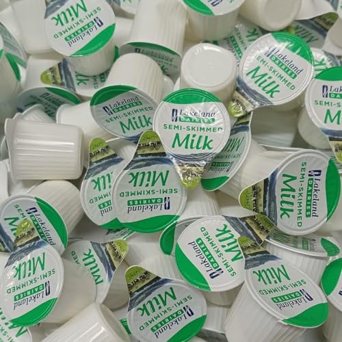 35x Semi-skimmed UHT Milk 12ml Individually Wrapped Mini Portions Pots Jiggers Lakeland