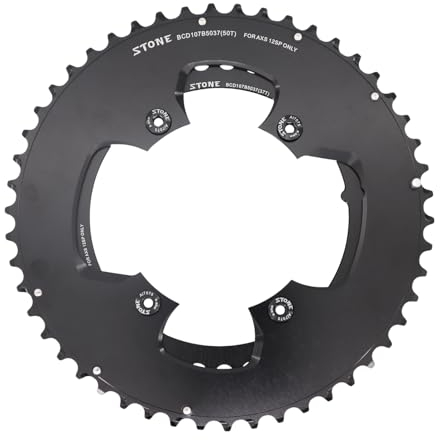 STONE – Platos Redondos 2X 107 BCD Compatible con SRAM Force para SRAM Cadenas Flat Top, Gravel Carretera Road CNC Aluminio 7075-T651, 4 Brazos,Force AXS potenciómetro, FC-FRC-D1, (46-33)