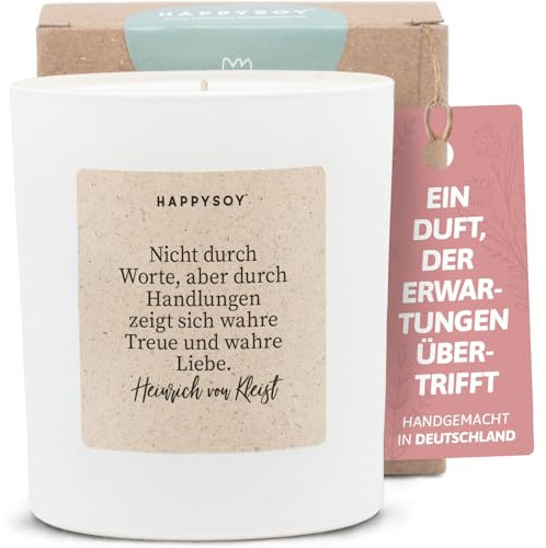 Geschenke zur Hochzeit - Duftkerze mit Spruch - Hochzeitsgeschenk, Hochzeitskerze, Kreatives Geschenk, Liebe - Handgemachte Kerze - Sojawachs - Weiß