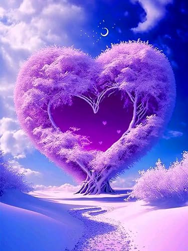 igoodom Heart Diamond Painting Erwachsene, 5D Heart Shaped Diamant Painting Bilder Love Tree Diamont Painting Diamond Painting Set für Beginners Love Home Wall Decor(30 * 40cm)