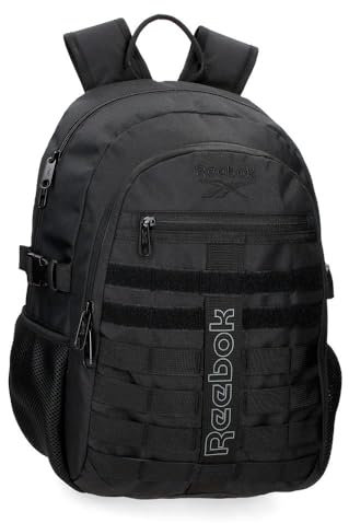 Reebok Cross Truck One Rucksack für Laptop, aus Polyester, seitliche Kompression zur Anpassung der Last, breite ergonomische und gepolsterte Schultergurte von Joumma Bags, Schwarz, Talla única,