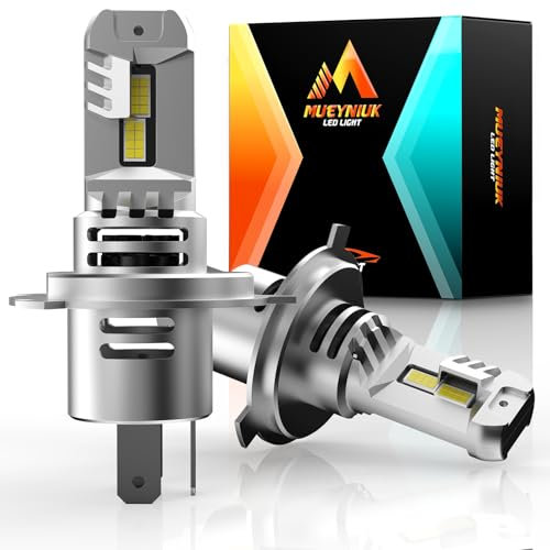 FREERAP H4 LED Bulb, 26000LM 6500K, 500% Super Brighter HB2/9003 LED Headlight Bulb with Fan, Built-in Turbo Fan Exterior Bulb, IP68 Waterproof, Plug and Play, Pack of 2(H4/HB2/9003)