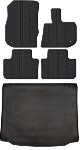 Travall Rubber Boot Mats & Car Mats Bundle compatible with Audi Q5/SQ5 (2021- Current) Heavy Duty Floor Mats Moulded Premium Mats Easy Clean Black with Clips - Anti Slip All-Weather Protection