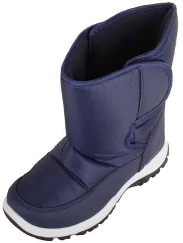 ABSOLUTE FOOTWEAR Childrens Kids Easy Slip On Padded Waterproof Snow Boots with Fleece Lining