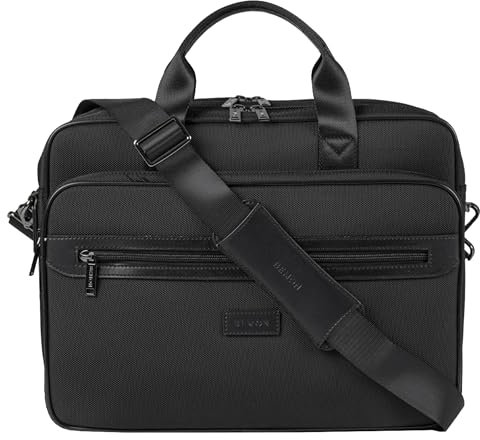 BEMON Porte ordinateur 15.6 pouces 2 compartiments, porte documents en nylon pour homme Mario, 30 x 40 x 11 cm