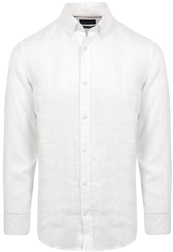 Suitable Camicia Lino Rosa Chiaro - Uomo - Abbigliamento, bianco, XL