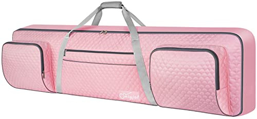 SNIGJAT Tastaturtasche mit 88 Tasten für Frauen (Größe: 135,9 x 35,1 x 17,3 cm), gepolsterte Klaviertasche mit Griff und verstellbaren Schultergurten, Tastaturtasche mit 3 Taschen für Notenblatt