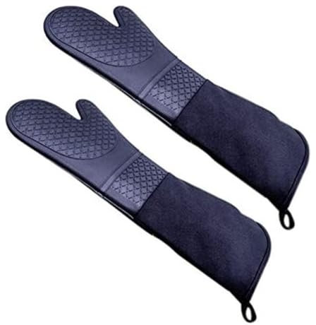 REIFOR Manoplas Horno Guantes De Silicona For Horno, Guantes Resistentes Al Calor hasta El Codo, Adecuados For La Cocina Guantes Horno Cocina(55cm)