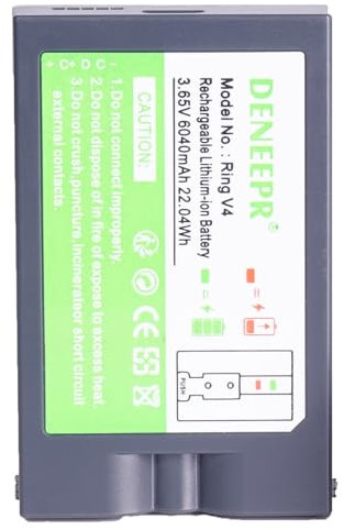 3.65V 6040mAh Battery Replacement with Charging Station for Ring Video Doorbell 2/3/3Plus/4, Stick Up Camera Battery, Peephole Cam, Smart Lighting Solar Floodlight and Spotlight Camera Battery