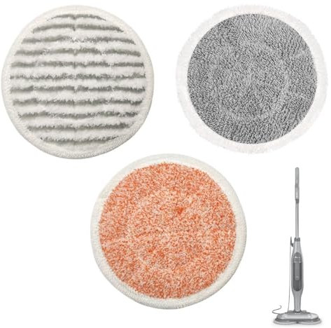 3 Pcs Replacement Steam Mop Pads, Reusable Steam&Scrub Cleaning Pads with Different Textures, Steam Scrub Mop Pad Compatible with Shark S6002UK, S7201UK