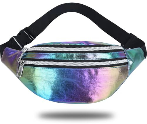 Bauchtasche Gürteltasche,Bauchtasche Mode Bauchtasche 80er Jahre Damen PU Leder Wasserdicht Hüfttasche mit Verstellbarer Gurt für Damen Damen Mädchen Reiseparty Sport Wanderung