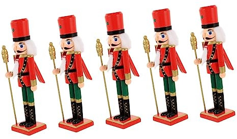 Cabilock 5 Pezzi Schiaccianoci Di Natale Rosso Schiaccianoci Ornamenti Decorazione Natalizia Renna Giocattoli Per Esterni Decorazione Della Stanza Decorazioni Natalizie Per La