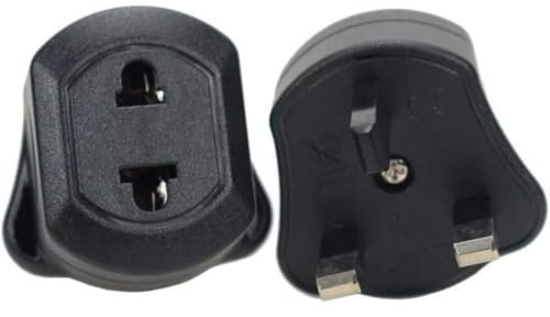 Toothbrush Adaptor Plug UK Charger Shaver Socket 2 Pin to 3 Pin Electric Converter Bathroom Two to Three Prong Charging Tooth Brush Razor Plugs Electrical Shaving (2 plug black)