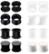 LOCCY 8 Paar Flesh-Tunnel aus Silikon, 3-25mm Schwarz Weiß Extra Weich Silicone Ohr Tunnel Plug Hart Silikon Tunnels Plugs Double Flared Flexibler Ohr Expander Piercing Unisex (Schwarz+Weiß, 12mm)