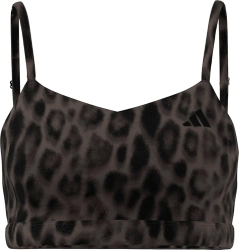 adidas Damen Optime Essentials Workout Leopard Light Support Bra Sport-BH (1er Pack)