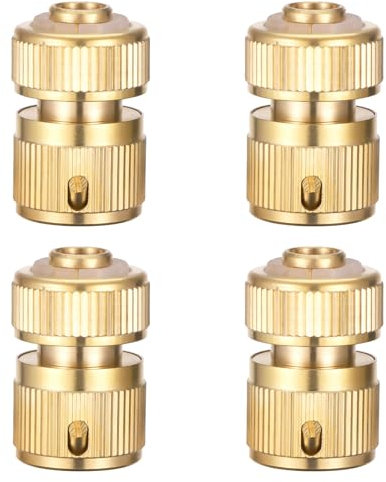 Zocipro 4 Stück Schlauchkupplung Messing 1/2 Zoll, Gartenschlauch Adapter, Gartenschlauch Schnellverbinder Messing, Schlauchkupplung für Rohr Verbinden Gartengeräte Schläuch