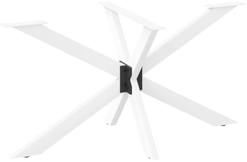 FWIKDUN Pieds de table industriels pour table à manger : 1 pied de table en acier en forme d'araignée avec pieds de nivellement réglables et pieds en métal revêtu par pulvérisation pour table de table