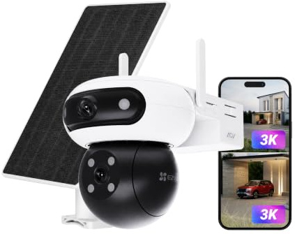 EZVIZ 3K Solar Battery Outdoor Security Camera, 360° Panoramic, CB90 Dual