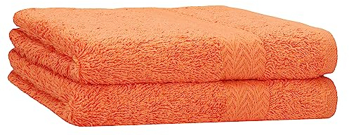Betz 2 Stück Duschtücher Duschtuch Set Größe 70x140 cm Duschhandtuch Badetuch Strandtuch Handtuch Premium 100% Baumwolle Farbe orange