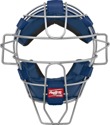 Rawlings LWMX2-N Ultra Lightweight Adult Catcher's Face Mask, Navy | Baseball oder Softball, leichtes Hohldrahtdesign, Feuchtigkeitsaufnahme