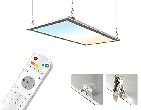 LongLife LED CCT LED Panel Set S | 60x30cm 22W 3000K-6000K Rahmen silber Netzteil Fernbedienung