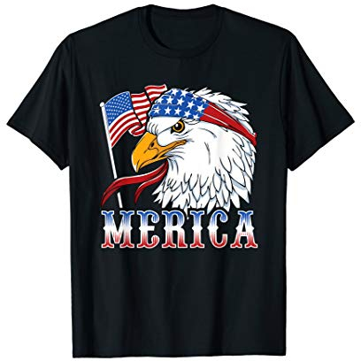Adler mit USA Flagge Bandana Shirt US Amerika 4th of July T-Shirt