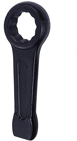 Box End Wrench POWERTOOL 1PCS Slogging Ring Wrench Metric Slogging Flat Single Ring Spanner for Heavy Duty Applications (24mm)