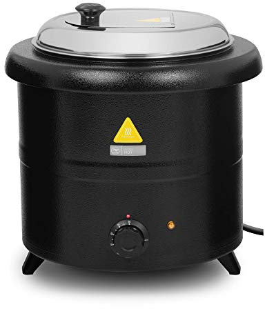 Royal Catering Olla Eléctrica Profesional para Sopa RCST-13SB (Acero/Acero Inoxidable, 13 litros, 30-80 °C, 600 W, Color Negro)