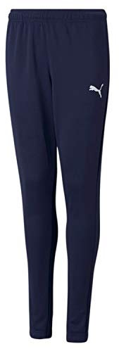 PUMA Unisex Kinder Teamrise Poly Training Pants J Jogginghose, Peacoat-Puma White, 164