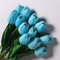 Anaoo 12 Stück Latex Tulpen künstlich Blumen Tulpen wie Echt Deko realistische mit, Dekoration für Brautsträuße, Haus, Party Deko, Büro, DIY Blumenarrangements, Blau