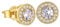 KRKC&CO Ohrstecker Silber 925 Damen, Runde Ohrringe 14K Gold beschichtet, Iced Out Ohrschmuck mit Zirkonia Steine Weiß, allergiefreie Ohrringe, Geschenk für Frauen Mädchen, 7,5mm