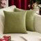 MIULEE 2er Set Wasserdicht Kissenbezug Outdoor Sofakissen Dekokissen Modern Kissenbezüge Dekorativ Kissenhülle Deko aus Polyster Leinen-Optik für Garten Sofa Wohnzimmer Bett 40x40 cm Dunkelgrün